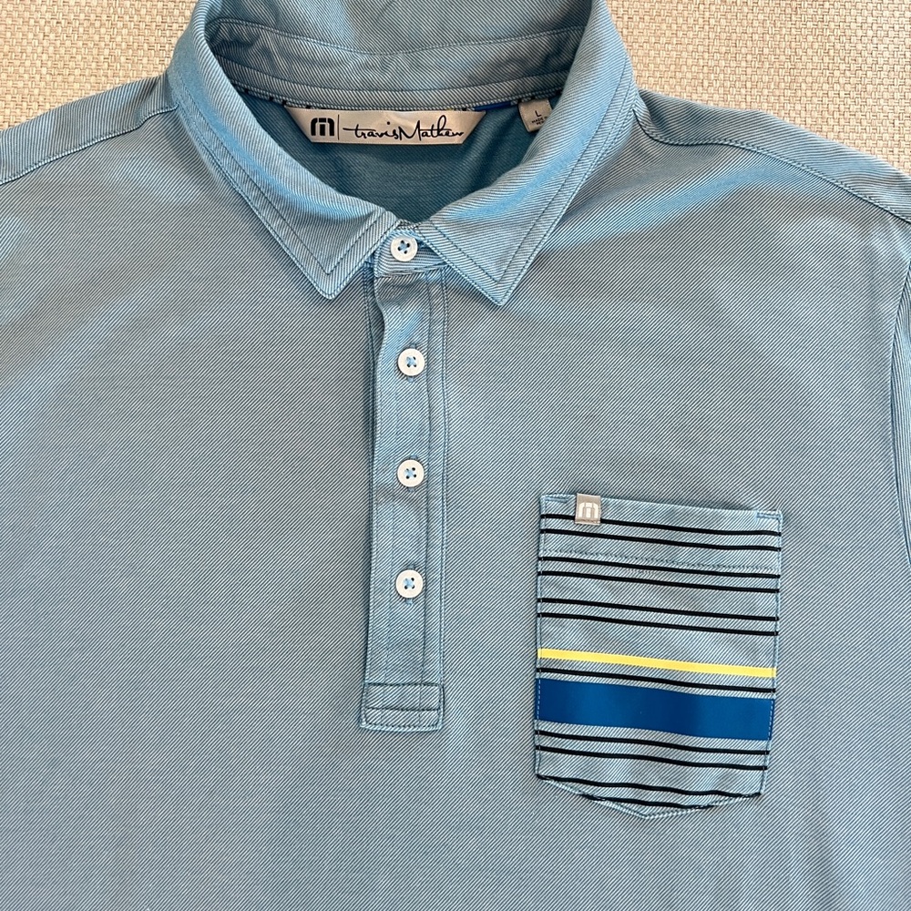 Travis Mathew Blue Polo Shirt Casual Style